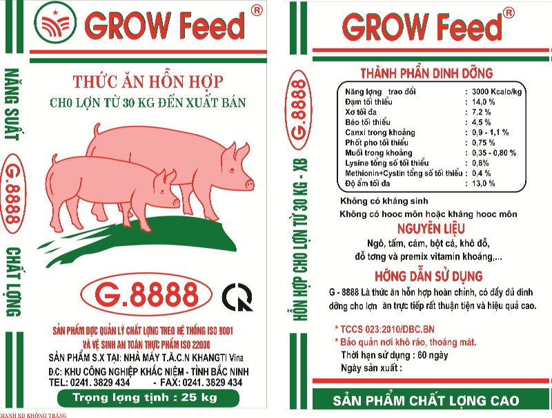 Thức ăn hỗn hợp cho lợn từ 30kg đến xuất bán